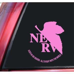 Neon Genesis Evangelion NERV Vinyl Decal Sticker   Pink 
