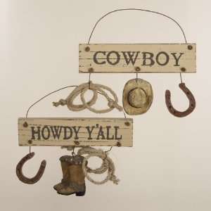  Club Pack of 12 Wild West Wooden Cowboy Plaque Christmas 