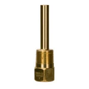 WIKA TH2R025BR Brass Threaded Thermowell Reduced Shank, 2.5 U 