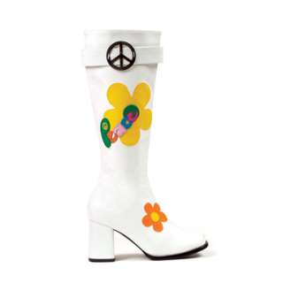 Flowerchild Womens White Knee High Go Go Boots sz 9  
