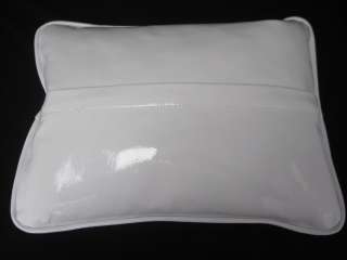 DOUGLAS GORDON White Patent Leather Canvas Tote Pillow  