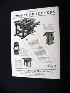 American Saw Mill Machinery Monarch Woodworking Saws Ad  