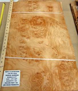   Cluster Burl wood veneer 18 x 28 with no backing (raw veneer) # 477
