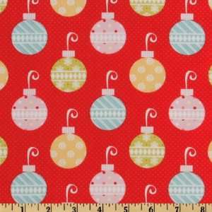  44 Wide Hip Holidays Ornaments Red Fabric By The Yard 