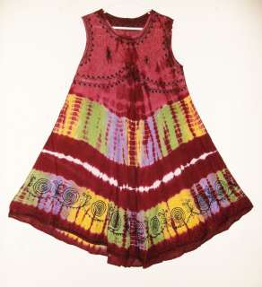 RETRO Hippie Boho Tie Dye Circle Dress 12 Colors 3714  