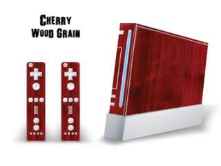 Skin Decal Cover for Nintendo Wii + two Wiimote Controllers   Cherry 