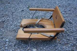 Antique Rare Wooden Folding Potty Chair Seat  