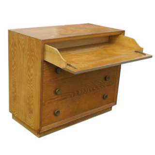 Art Deco 40s BROWN SALTMAN Oak Wood Dresser Chest FC  