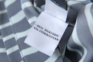 AUTH NEW $398 Diane Von Furstenberg Taya Long Sleeve striped silk 