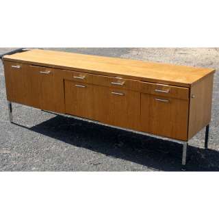 76 General Fireproofing Co. Chrome and Wood Credenza  