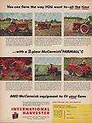 International Harvester Farmall C tractor, vintage ad 1950