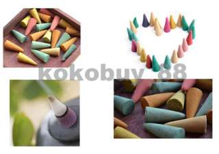 H5601 25 Colorful Fragrance Triple Scent Incense Cones Mix Stowage 