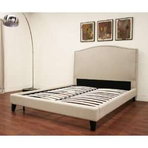  Aisling Cream Fabric Platform Bed by Wholesale Interiors 
