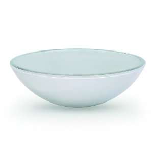 Premium Tempered Glass Vessel Sink; Round Shaped Bowl, White (Frost 