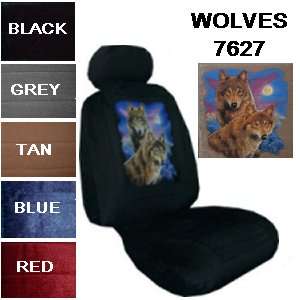 WOLF LOW BACK BUCKET CAR AUTO SEAT COVERS 2 SEATCOVERS  