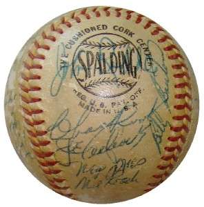 1957 W.S. Champs Braves Team 30 SIGNED ONL Baseball HANK AARON EDDIE 