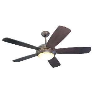 Discus Collection Matte Black 52 Ceiling Fan with Light Kit 5DI52BKD 