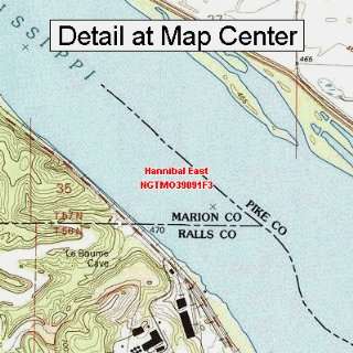  USGS Topographic Quadrangle Map   Hannibal East, Missouri 