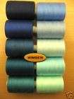 WIMSEW BLUE SHADES of 10 x 1000m Polyester Threads