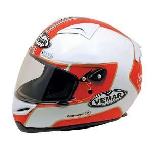  Vemar Eclipse Motorcycle Helmet   Metha White/Red Medium 