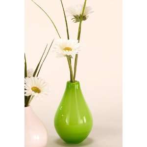  Gerber Daisies In Glass Vase Medium Green