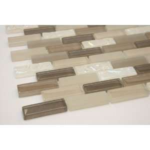  1/2 x 2 Brick Pattern Glass Tile; Color Brown, Biege 