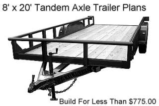 8X20 Flatbed Utility Trailer Plans, Instructions, BOM  