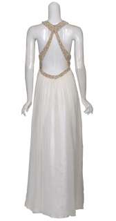 AIDAN MATTOX Ivory Silk Bridal Evening Gown Dress 8 NEW  
