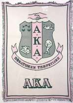   More   Alpha Kappa Alpha Sorority Greek Throw Blanket Rug Afghan Gift