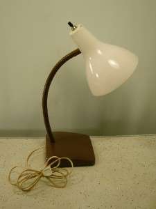 Vtg. 50s Adjustable Goose Neck Portable Desk Office Lamp Classic 