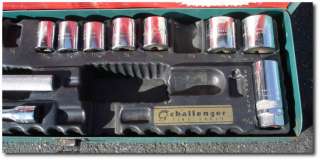 Vintage PROTO CHALLENGER TOOLS 3/8 Ratchet & 1/4 Socket SET with Tool 