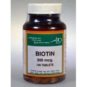  American Dietary Labs Biotin 300mcg 100tabs Health 