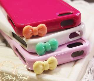 3Pcs Cute Bow Headphones Plug hole for iPhone 4 4G  