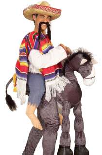Funny Mens Mexican Guy Riding Donkey Adult Halloween Fancy Dress 
