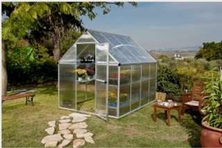   Greenhouse Silver Frame Twin Wall Panels Green House Garden  