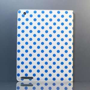  (White and Blue) Polka Dot Pattern PU leather case / Flip Stand 