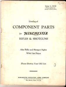 1939 WINCHESTER RIFLE & SHOTGUN COMPONENT PARTS Catalog  