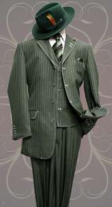 NWT Zoot Suit Olive Green stripe 50R 52L 54R 54L 56L  