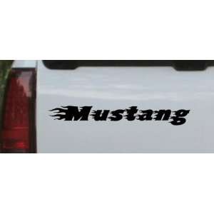 Black 26in X 3.9in    Flaming Mustang Moto Sports Car Window Wall 