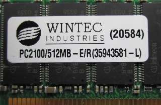 GB (2 x 512MB) PC2100 DDR (266 Mhz) ECC Reg Memory  