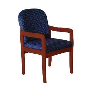  Upholstered Arm Chair w Wood Frame & Dark Red Mahogany 