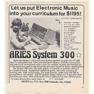  1977 Aries System 300 Electronic Synthesizer Print Ad (Music 