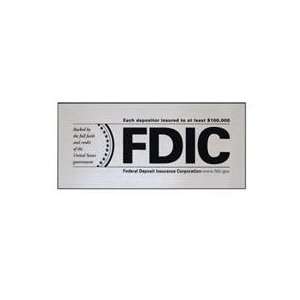  MMF Industries 2840115N00 Wall Style FDIC Sign without 