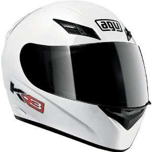  AGV Solid K3 On Road Motorcycle Helmet   White / X Small 