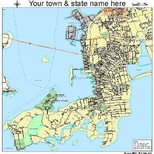  Street & Road Map of Newport, Rhode Island RI   Printed 