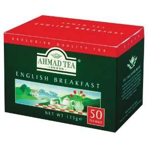 Ahmad Tea English Breakfast Tea   Box of 50 Tagless Tea Bags  