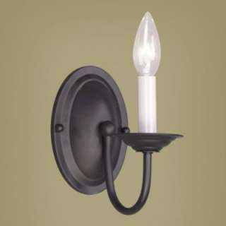 NEW 1 Light Colonial Candle Wall Sconce Lighting Fixture, Black Livex 