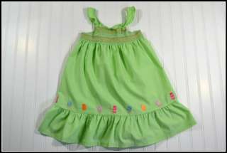 Gymboree 5T POPSICLE PARTY Green Smocked Sun Dress Summer  