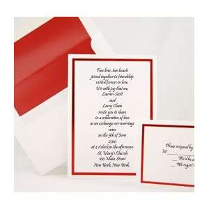  Printable Invitation Kit   Foil Frame   White Red (50 Pack 
