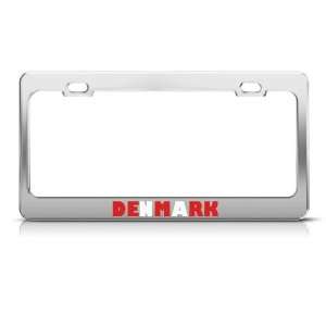  Denmark Flag Country Metal license plate frame Tag Holder 